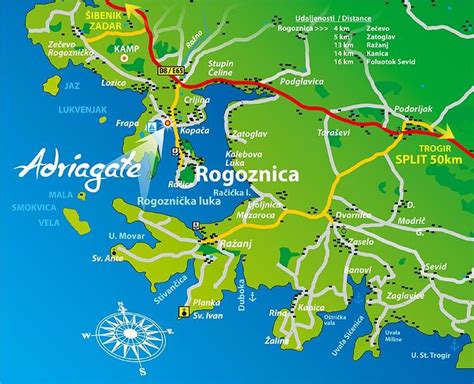 Klikk på kartet for mer informasjon om de forskjellige regionene og destinasjonene i kroatia. Kart » Rogoznica, Kroatia - Kroatialeilighet.net