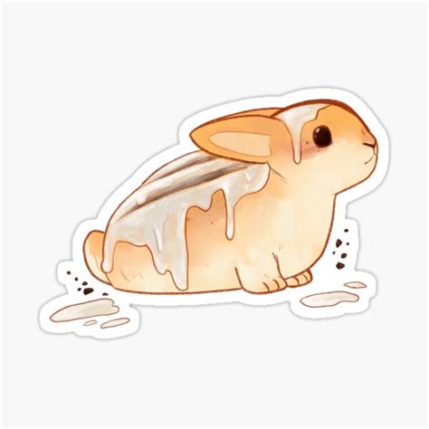 Cinnabunnies Frosted Cinnamon Roll Bunny Sticker By Pixelsartstall