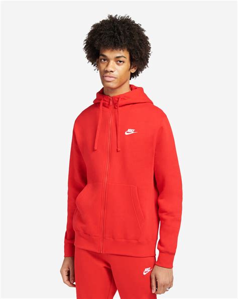 Shop Nike Nsw Club Fleece Full Zip Hoodie Bv2645 657 Red Snipes Usa