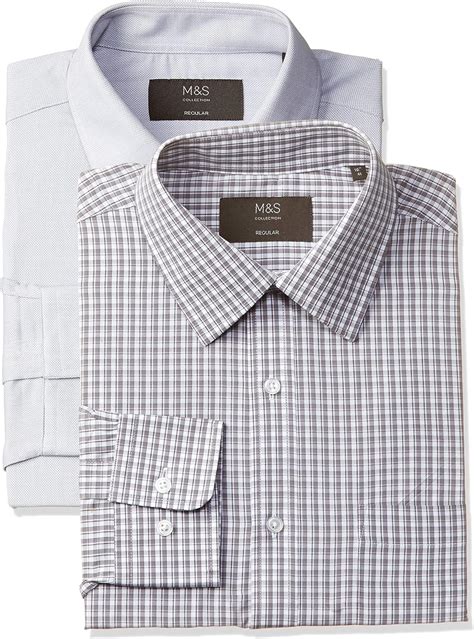 Buy Marks And Spencer Mens Plain Slim Fit Formal Shirt Pack Of 2 T11