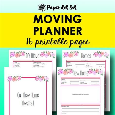 Moving Planner Printables Moving Checklist Packing Inventory Move