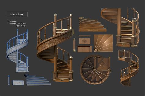 Retro Spiral Staircase 3d Environments Unity Asset Store