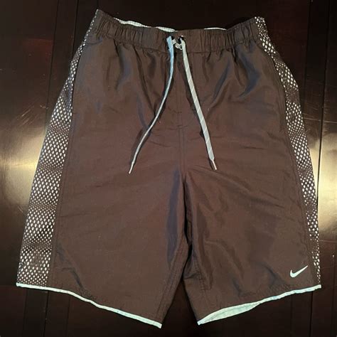 Nike Swim Nike Mens Black Baby Blue Mesh Bathing Suit Size Medium