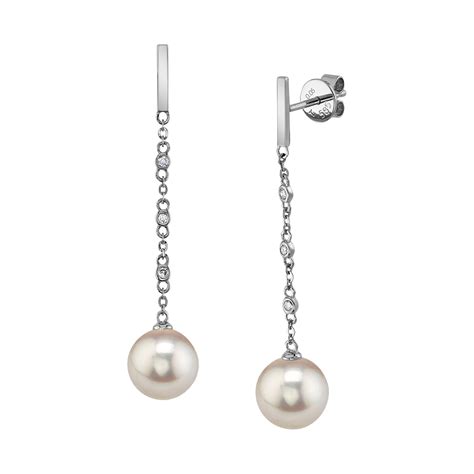 Japanese Akoya Pearl And Diamond Estelle Earrings
