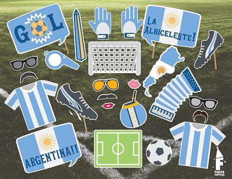 Argentina Soccer Printable Photobooth Props Argentina Soccer Etsy In