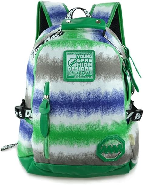 Girls Bookbag Stylish Tie Dye High School Backpack Green