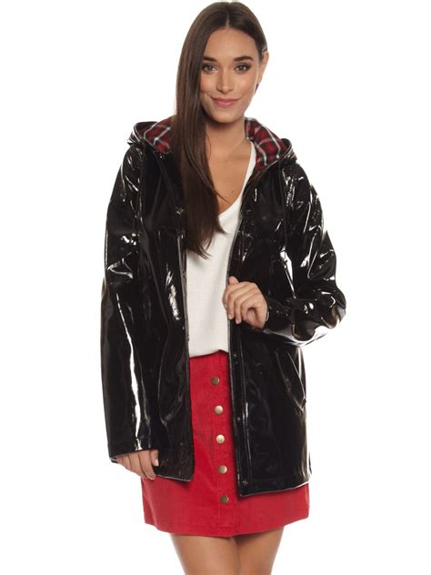 glamorous pvc rain coat in black black raincoat rainwear fashion