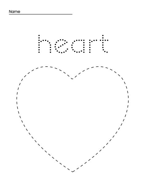 Printable Heart Shape Worksheets Preschool