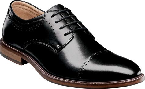 Men S Stacy Adams Fleming Cap Toe Oxford Black Smooth Leather W