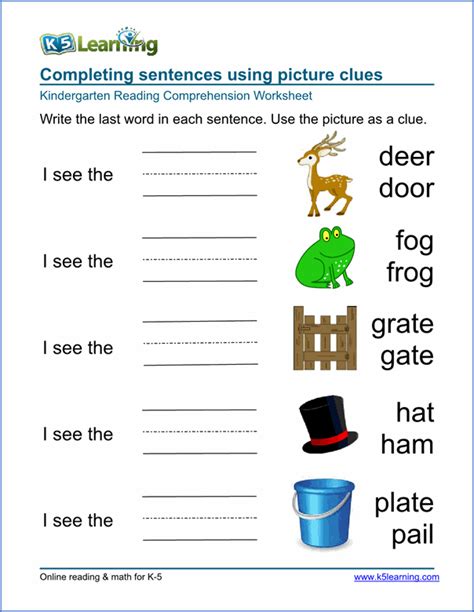 Preschool And Kindergarten Comprehension Worksheets Preschool Kin