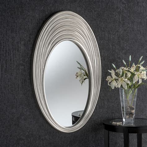 Ambient Oval Silver Mirror Contemporary Mirrors