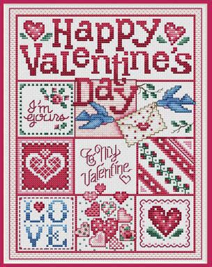 If you love crafts and cross stitching them making someone a cross stitch romantic present is a great idea. Sue Hillis Happy Valentine's Day - Cross Stitch Pattern ...
