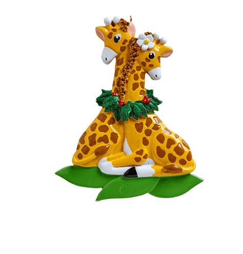 Giraffe Couple Personalized Christmas Ornament Do It Yourself