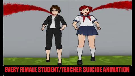 Every Female Studentteacher Suicide Animation Yandere Simulator