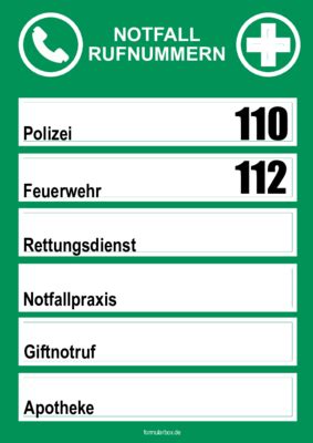 Tausendertafel zum ausdrucken kostenlos from www.kleineschule.com.de. Notfall-Telefonnummern DE | Pdf-Vorlage zum Ausdrucken