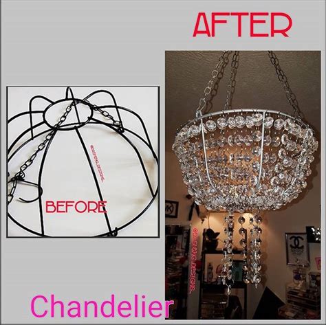 My Diy Chandelier Made From A Dollar Tree Flower Basket The Crystals