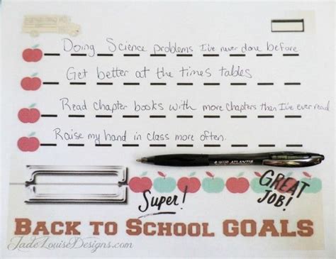 Back To School Goal Setting For A Successful Year Free Goal Setting