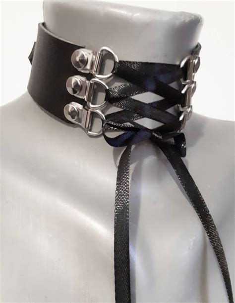 Gothic Choker Corset Leather Choker Etsy In Leather Chokers