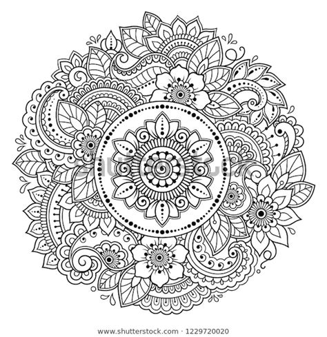 Maybe you would like to learn more about one of these? Circular pattern in form of mandala with lotus flower for ...