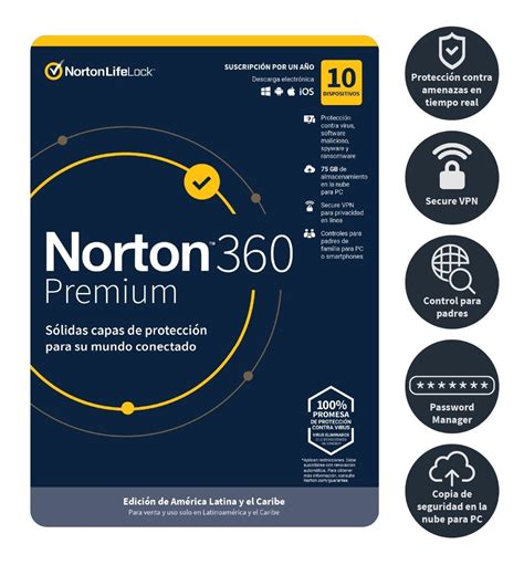Norton 360 Deluxe 75gb 10 Dispositivos 1 Año Nortonlifelock