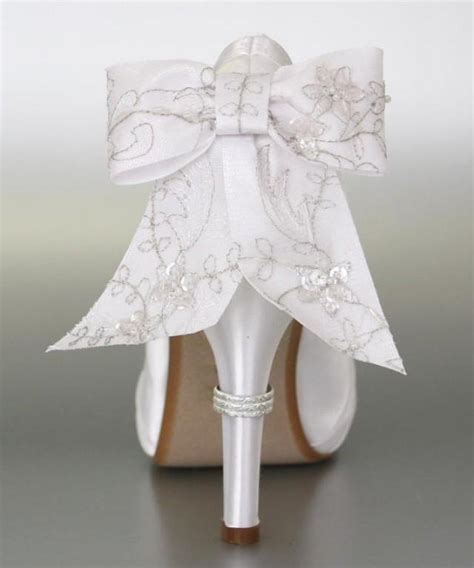 Silver cinderella wedding party diamond pumps crystal high heels shoes size us. Wedding Shoes -- White Peep Toe Wedding Shoes With Silver ...
