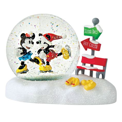 Mickey And Minnie Mouse Tabletop Snow Globe