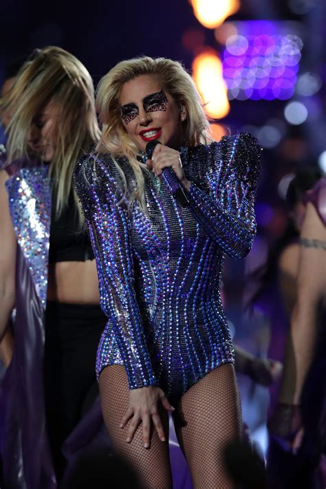Lady Gaga Wears Versace To A Very Glittery 2017 Super Bowl Halftime
