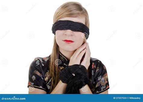 Woman Hands Tied Up And Blindfolded Stock Photos Image 27327533