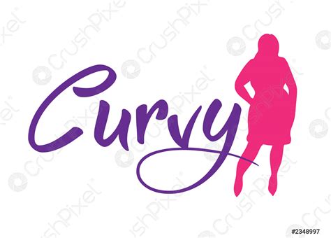 Logo Plus Size Woman Curvy Symbol Vector Illustration Stock Vector