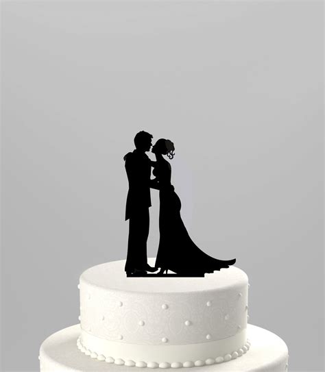 Wedding Cake Topper Silhouette Groom And Bride Acrylic Cake