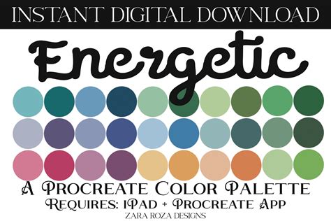 Energetic Procreate Color Palette Graphic By Zararozadesigns · Creative