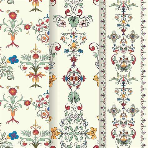 Vintage Flourish Pattern Background Set Free Image By