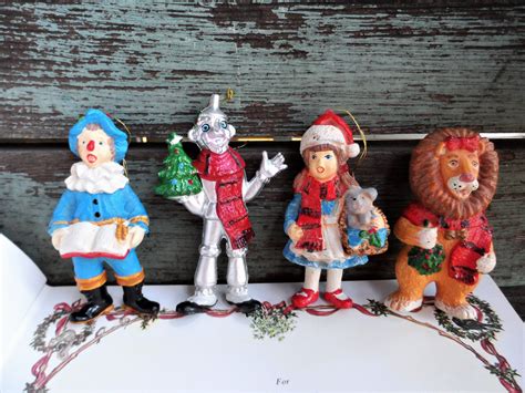 Vintage Adler Wizard Of Oz Christmas Ornaments Kurt Adler Scarecrow Tin