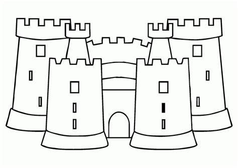 Gambar Mewarnai Castle Benteng Kerajaan Istana Contoh Anak Paud