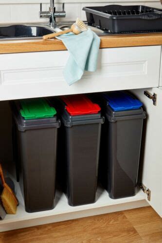 25l 50l Plastic Recycle Recycling Bin Lid Kitchen Rubbish Dustbin