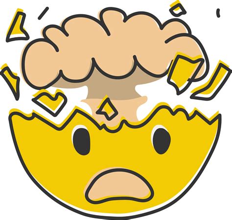 Mind Blown Emoji Exploding Head Emoticon Shocked Sad Yellow Face With Brain Explosion Mushroom