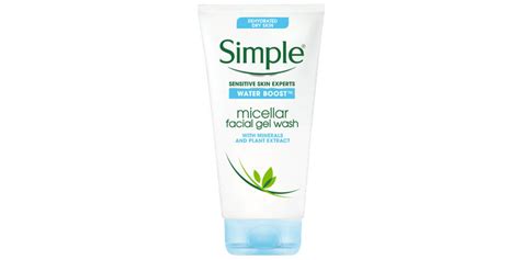 Simple water boost micellar cleansing water contains no colours or dyes, no harsh chemicals or artificial perfume. Simple® Water Boost™ Micellar Cleansing Facial Gel Wash ...