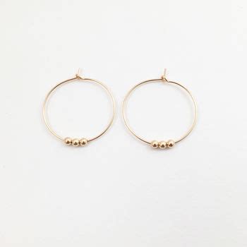 Gold Filled Beaded Hoop Earrings By Ilona Maria Jewellery