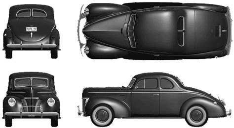1940 Ford Coupe Blueprints Free Outlines