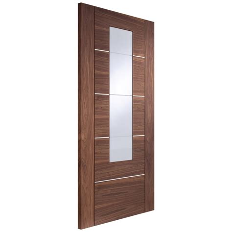 Xl Joinery Internal Walnut Pre Finished Portici Glazed Door Leader Doors