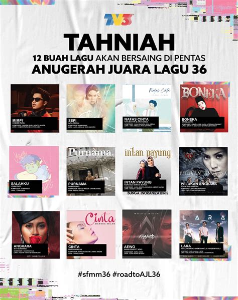 Keputusan Senarai 12 Lagu Finalis Yang Layak Berentap Di Pentas
