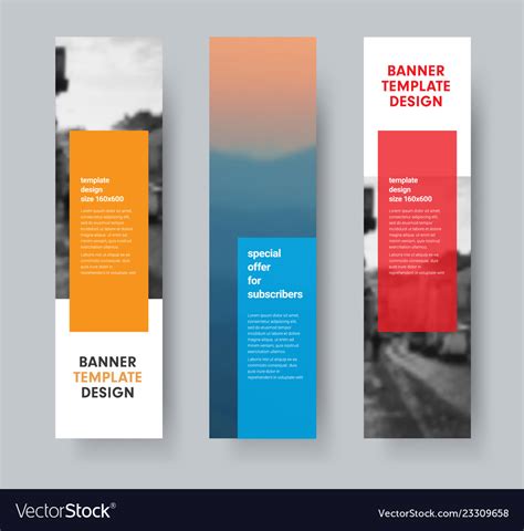 Template Of Vertical Banners With Transparent Vector Image