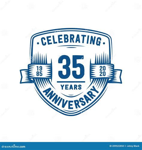 35 Years Anniversary Celebration Shield Design Template 35th