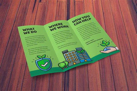 natural green illustrated nonprofit trifold brochure idea venngage brochure examples