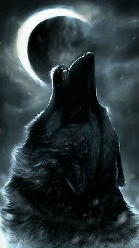Night Wolf Lone Moon Hd Phone Wallpaper Peakpx
