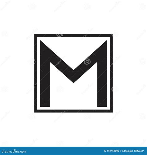 Letter M Mail Simple Geometric Square Logo Vector Stock Vector