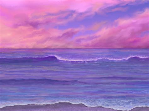 Abstract colorful oil painting purple cosmos flower, rhododendron flowers, wildflower in field. Pink Sunset Waves | Pink sunset, Purple sunset, Image painting