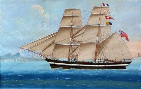 Nicola Funno Italian Fl 1846 65 Ship Portrait Of The English Brig
