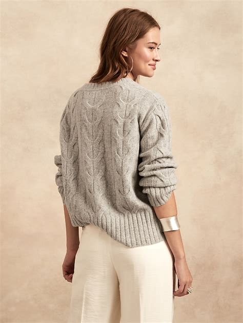 Italian Merino Cable Knit Sweater Banana Republic