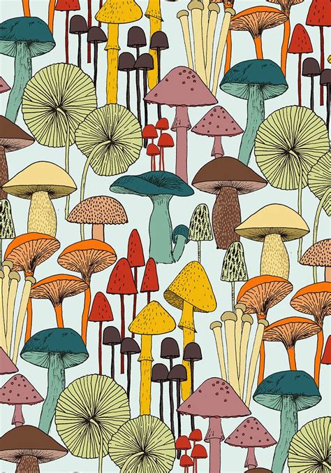 Paintbrush watercolor painting, ink brush, abstract illustration, ink, splash png. mushroom pattern from hand illustrated fungi. mushroom ...
